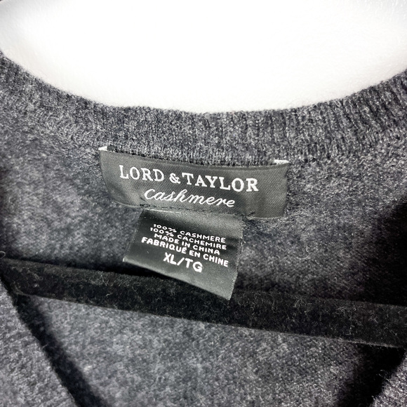 Lord & Taylor Cashmere Dark Gray Long Sleeve Sweater - Picture 2 of 7